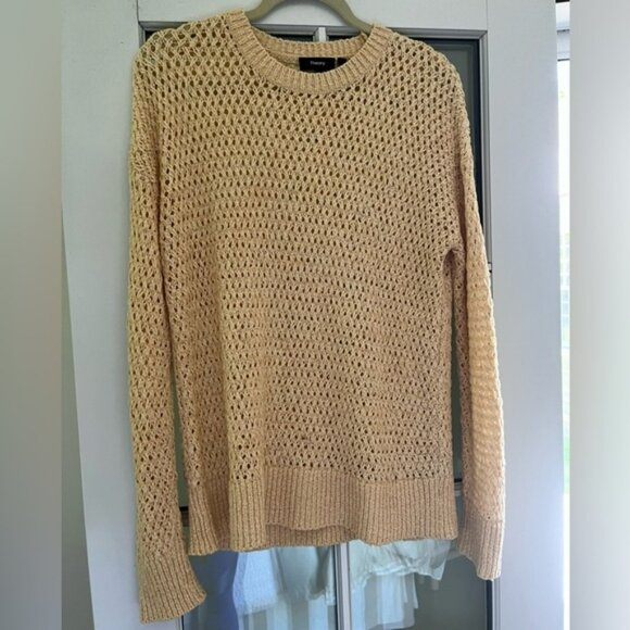 Theory Karenia Butter Yellow Crochet Sweater, NWOT - Picture 2 of 3